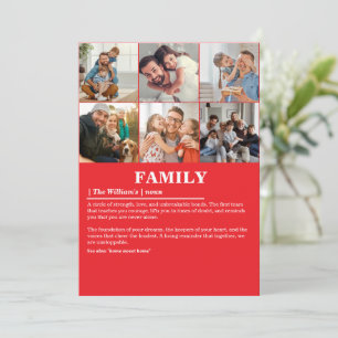 Personalised 6 Photo Collage Family Definition Holiday Card