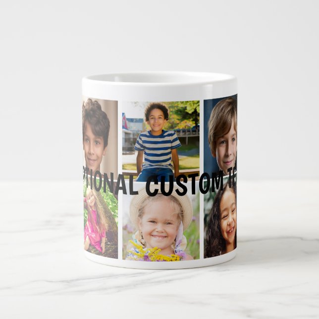 Personalised 6 Photo Collage Giant Coffee Mug  (Front)