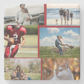 Personalised 6 Photo Collage Stone Coaster