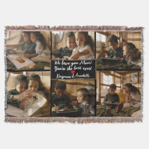Personalised 6 Photo Collage Throw Blanket