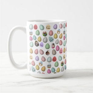 Personalised 6 Photo Easter Egg Pattern Coffee Mug