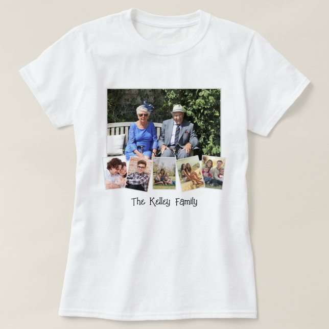 Personalised 6 Photo Family Collage T-Shirt (Design Front)