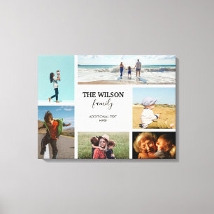 Personalised 6 Photo Family Memories Collage Canvas Print