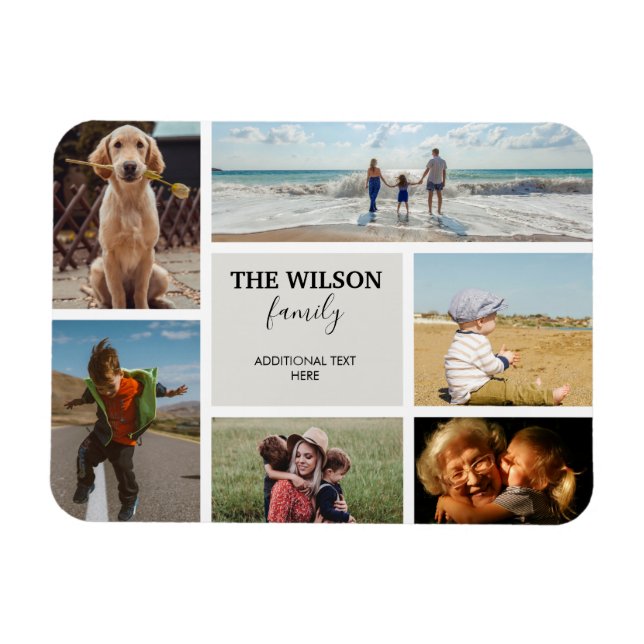 Personalised 6 Photo Family Memories Collage Magnet (Horizontal)