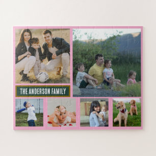 Personalised 6‑Photo Family Name - Gift Jigsaw Puzzle