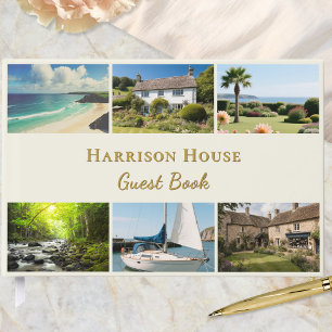 Personalised 6 Photo Home, Rental or Wedding Guest Book