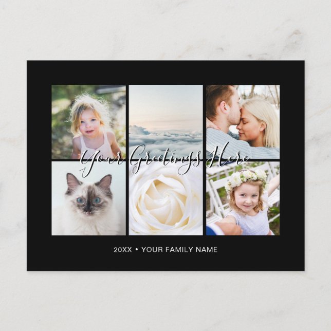 Personalised 6 photos Universal Greetings Postcard (Front)