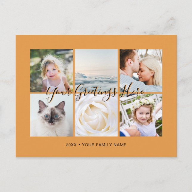 Personalised 6 photos Universal Greetings Postcard (Front)