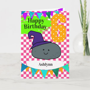 Personalised 6th Birthday Halloween Witch Card