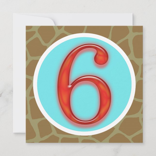 Personalised 6th Birthday Invitation (Front)