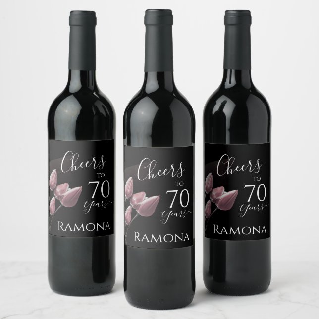 Personalised 70 Years Old Birthday Party Wine Label (Bottles)