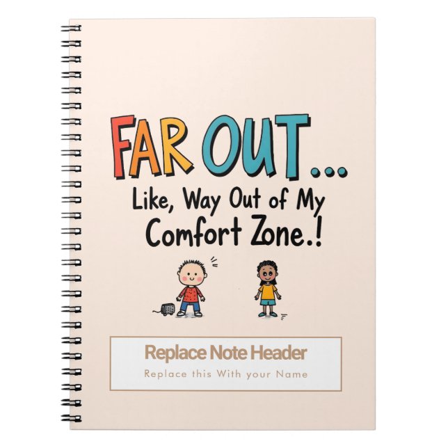 Personalised 70s Slang Themed Notebook (Front)