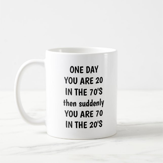 Personalised 70th Birthday Mug Custom Name & Year (Left)