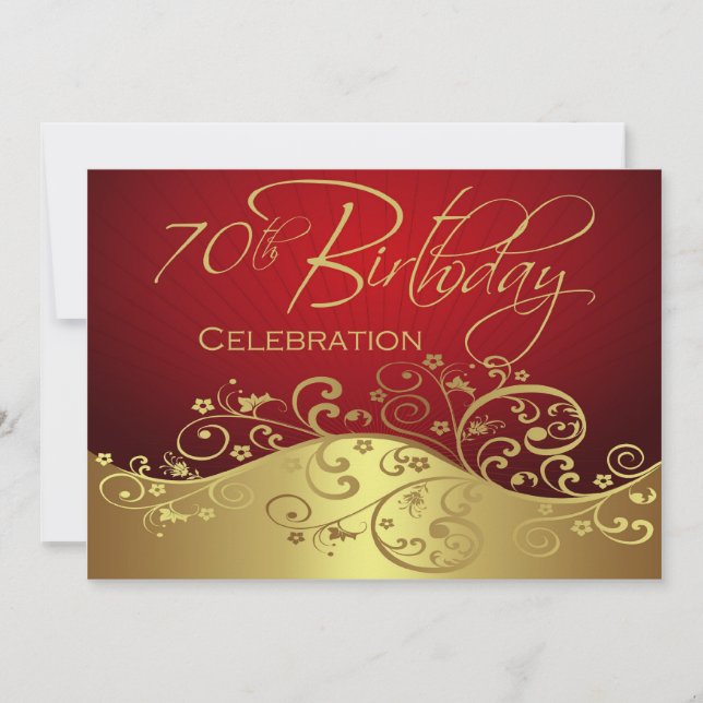Personalised 70th Birthday Party Invitations (Front)