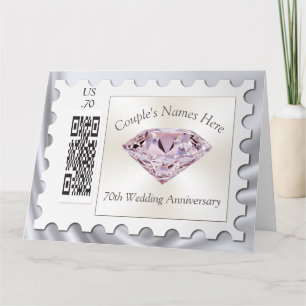 Personalised 70th Wedding Anniversary Card