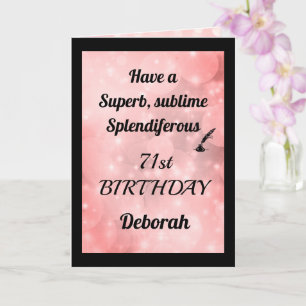 Personalised 71st Birthday Folded Greeting Card