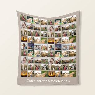 Personalised 72 Photo Collage Fleece Blanket