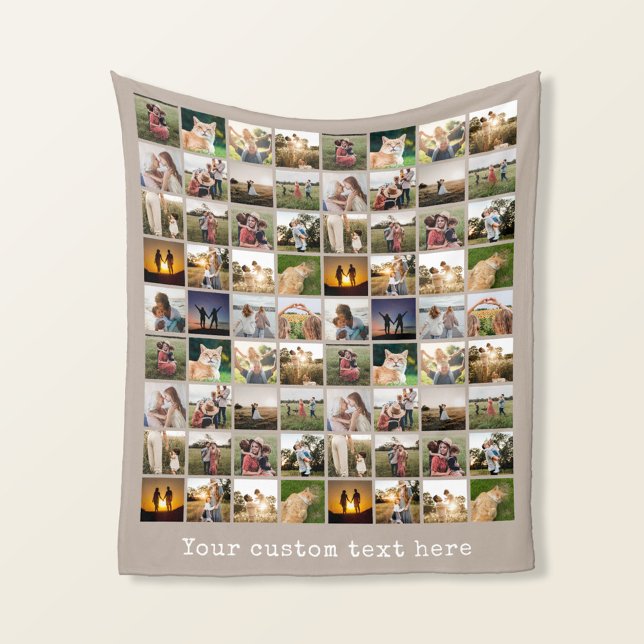 Personalised 72 Photo Collage Fleece Blanket (Creator Uploaded)
