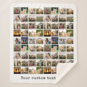 Personalised 72 Photo Collage Sherpa Blanket