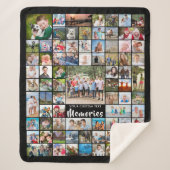 Personalised 74 Photo Collage Editable Colour Sherpa Blanket (Front)