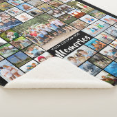 Personalised 74 Photo Collage Editable Colour Sherpa Blanket (3/4)