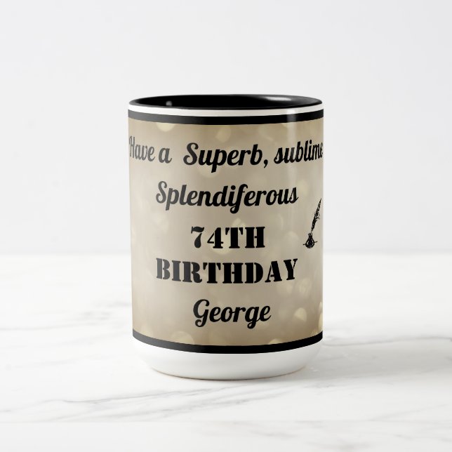 Personalised 74th Birthday Mug (Center)