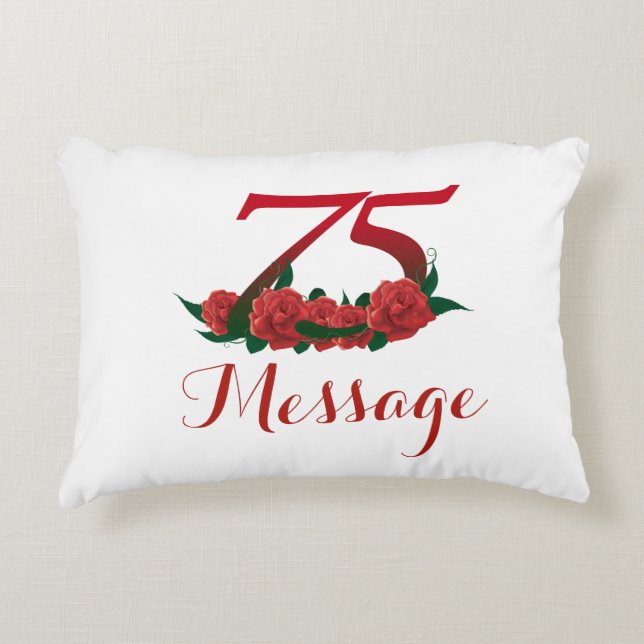 Personalised 75th birthday Accent Pillow 16" x 12" (Front)