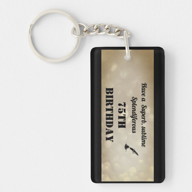 Personalised 75th Birthday Acrylic Keychain (Front)