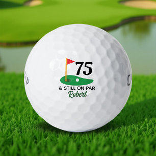 Personalised 75th Birthday Gift for Golfer Golf Balls
