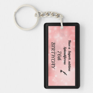 Personalised 76th Birthday Acrylic Keychain