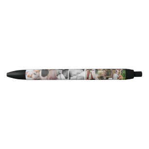 Personalised 7 Family Photo Collage Black Ink Pen