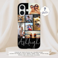 Personalised 7 Photo Collage Custom Colours