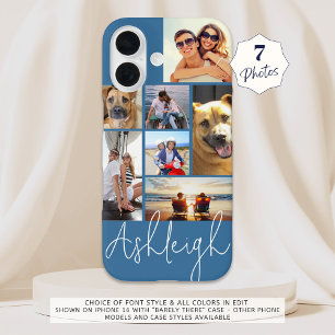 Personalised 7 Photo Collage Custom Colours iPhone 16 Case