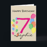 Personalised 7 Year Old Birthday Card<br><div class="desc">Custom personalised birthday card for 7 year old daughter,  neice or granddaughter  Add your own pictures and words to create a unique greeting card.</div>