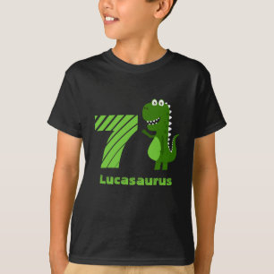 Personalised 7th Birthday Dinosaur T-Shirt