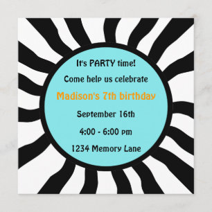 Personalised 7th Birthday Party Invitation