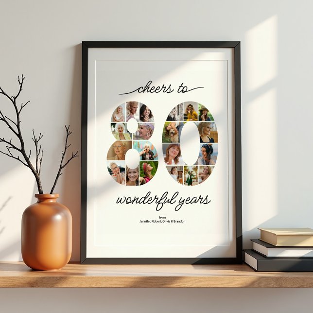 Personalised 80 Photo Collage Celebration Poster (Creator Uploaded)