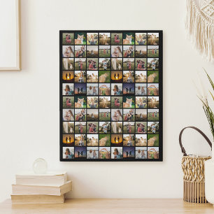 Personalised 80 Photo Collage Faux Canvas Print