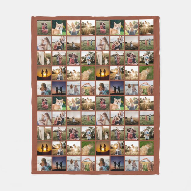 Personalised 80 Photo Collage Fleece Blanket (Front)
