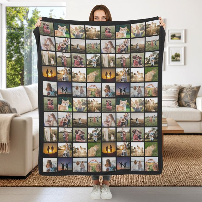 Personalised 80 Photo Collage Fleece Blanket (Creator Uploaded)