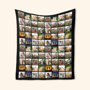 Personalised 80 Photo Collage Fleece Blanket