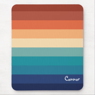 Personalised 80s Colourful Gradient Striped Patter Mouse Pad