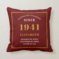 Personalised 80th Birthday 1941 Elegant Chic Red