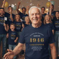 Personalised 80th Birthday 1946 Add Name Blue Gold