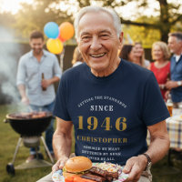 Personalised 80th Birthday 1946 Name Black Gold