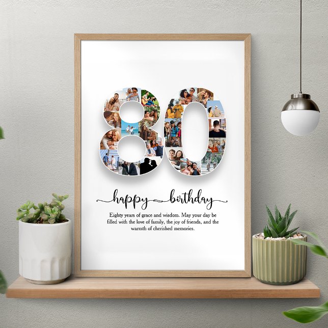 Personalised 80th Birthday Collage Poster (Creator Uploaded)