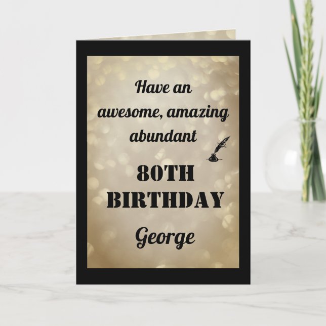 Personalised 80th Birthday Folded Greeting Card (Front)