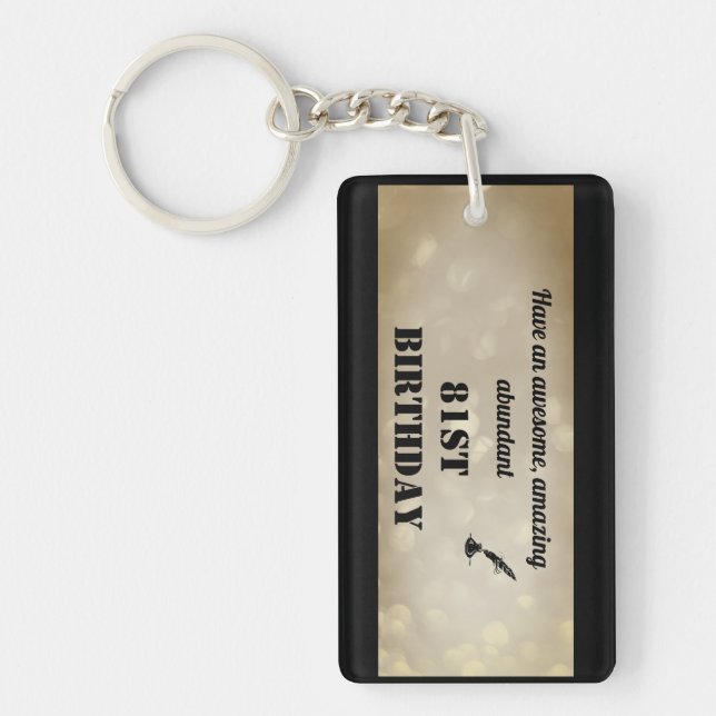 Personalised 81st Birthday Acrylic Keychain (Front)