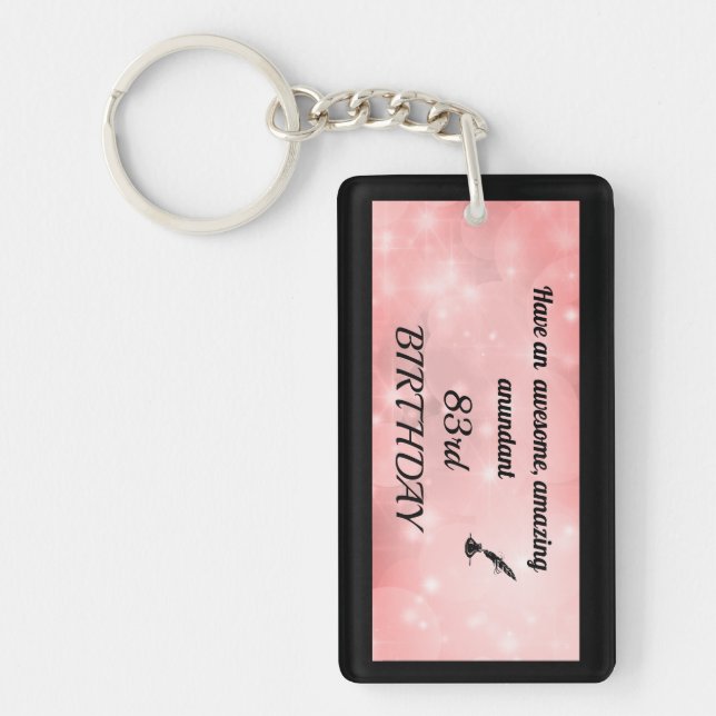 Personalised 83rd Birthday Acrylic Keychain (Front)