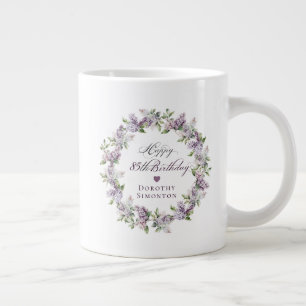 Personalised 85th Birthday Gift Purple Lilac Large Coffee Mug